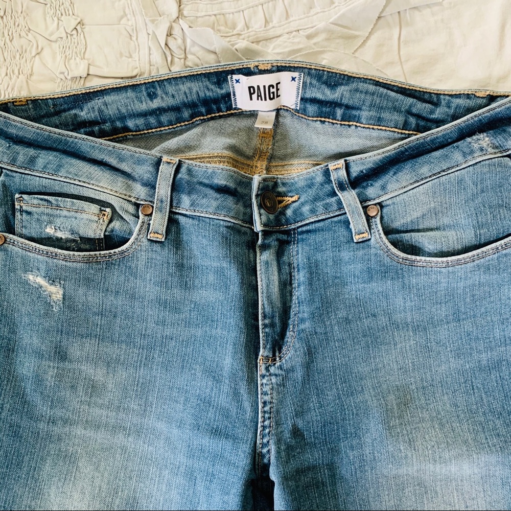 Paige distressed super skinny jeans